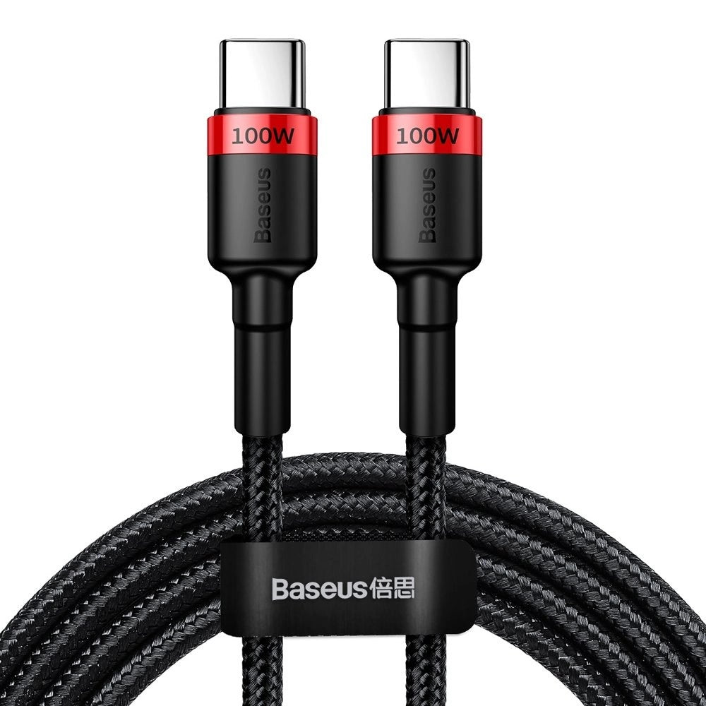 Baseus CATKLF-AL91 USB-C – USB-C PD QC-Kabel 100 W 5 A 480 Mbit/s 2 m – Schwarz und Rot