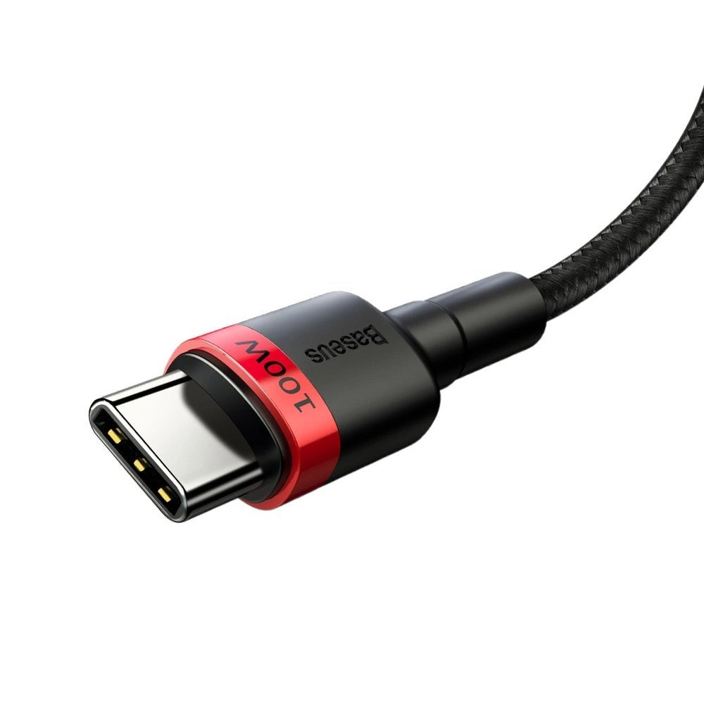Baseus CATKLF-AL91 USB-C – USB-C PD QC-Kabel 100 W 5 A 480 Mbit/s 2 m – Schwarz und Rot