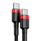 Baseus CATKLF-AL91 USB-C – USB-C PD QC-Kabel 100 W 5 A 480 Mbit/s 2 m – Schwarz und Rot