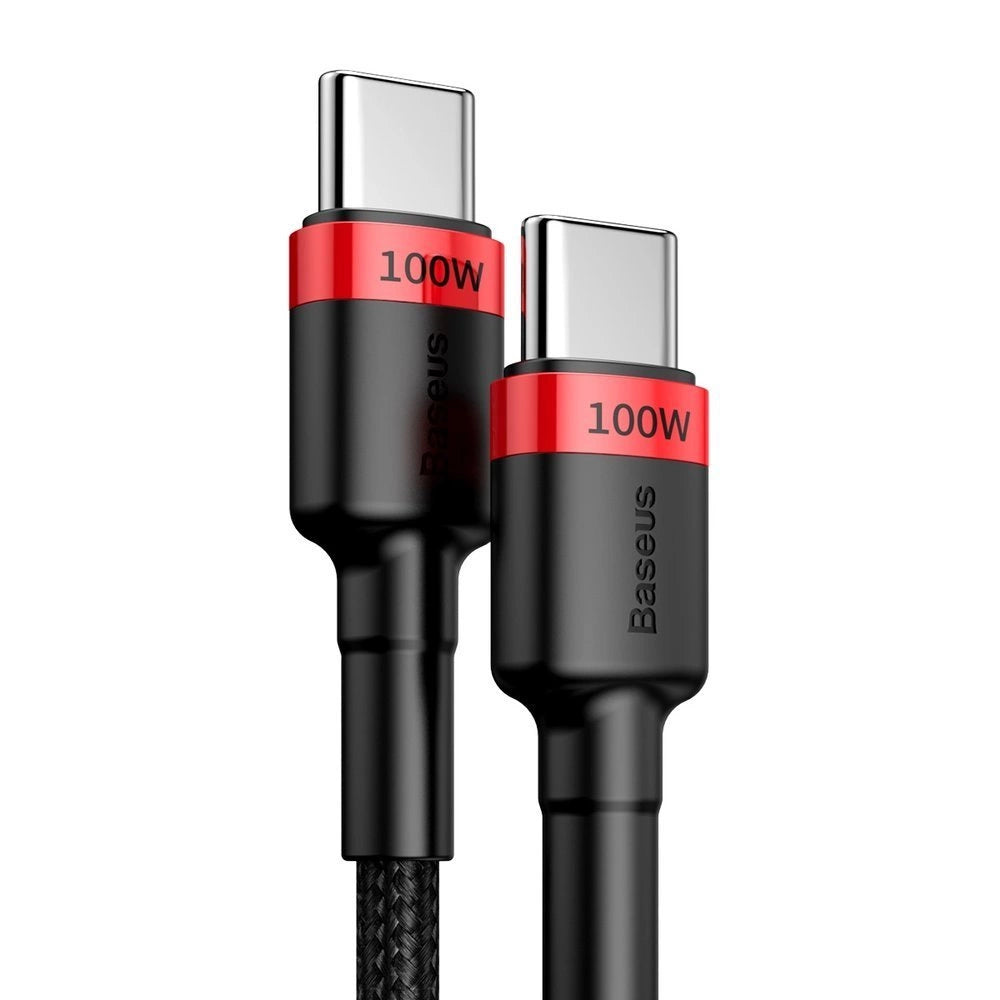 Baseus CATKLF-AL91 USB-C – USB-C PD QC-Kabel 100 W 5 A 480 Mbit/s 2 m – Schwarz und Rot