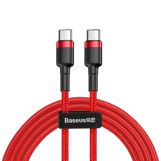 Baseus CATKLF-G09 USB-C – USB-C PD QC-Kabel 60 W 3 A 480 Mbit/s 1 m – rot