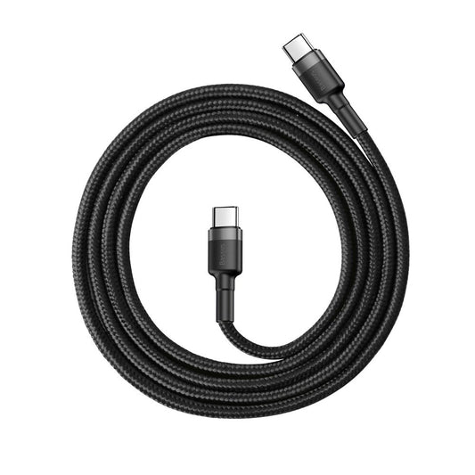 Baseus CATKLF-GG1 USB-C – USB-C PD QC-Kabel 60 W 3 A 480 Mbit/s 1 m – Schwarz und Grau