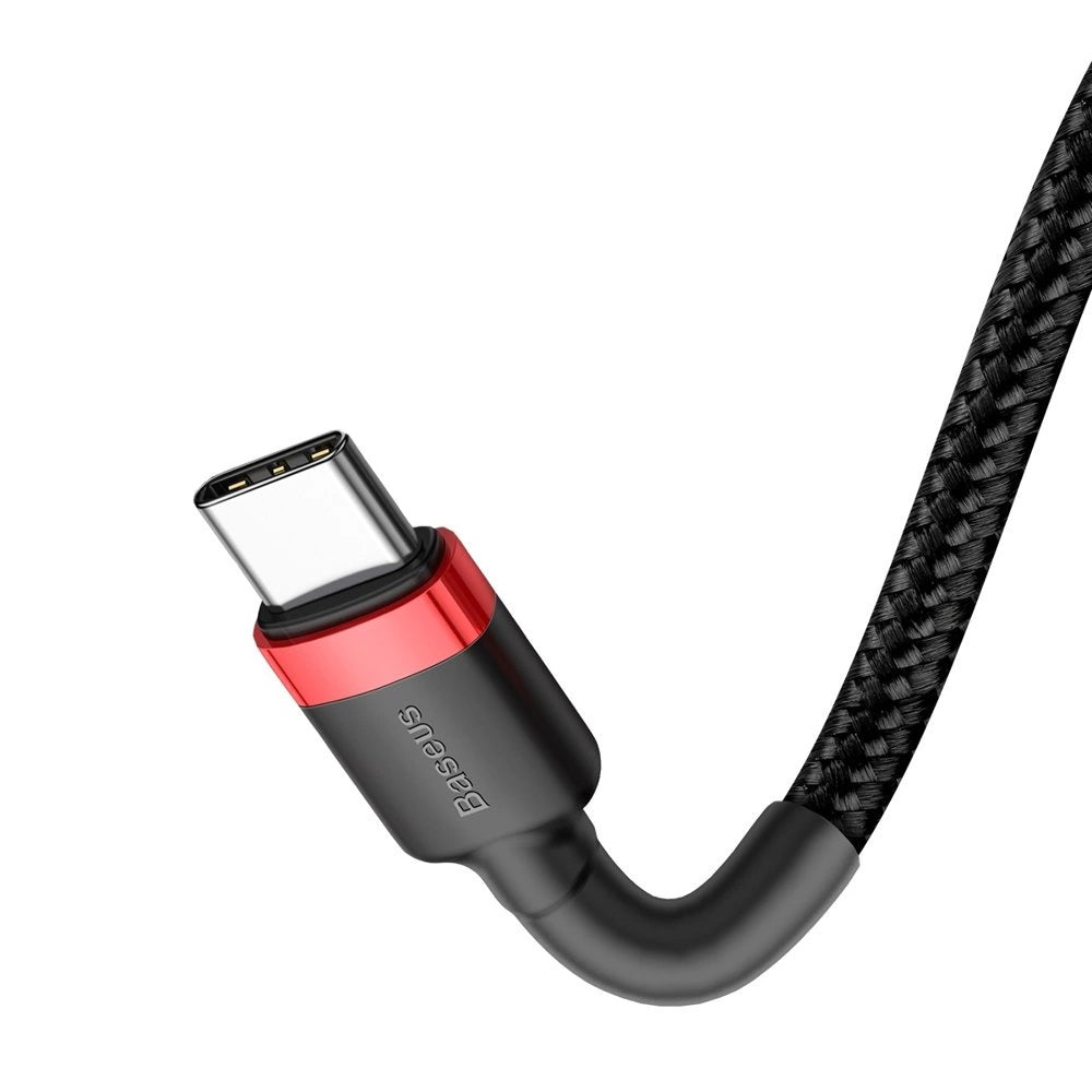 Baseus CATKLF-H91 USB-C – USB-C PD QC-Kabel 60 W 3 A 480 Mbit/s 2 m – Schwarz und Rot