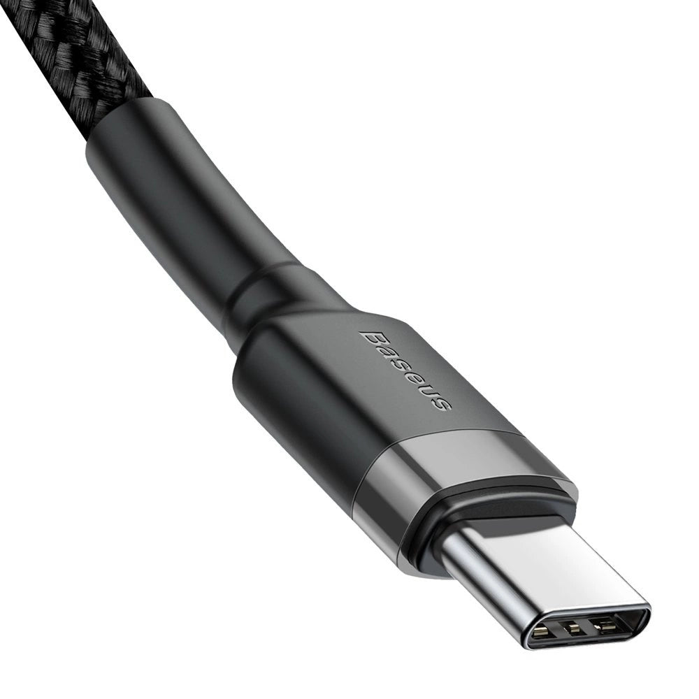 Baseus CATKLF-HG1 USB-C – USB-C PD QC-Kabel 60 W 3 A 480 Mbit/s 2 m – Schwarz und Grau