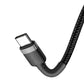 Baseus CATKLF-HG1 USB-C – USB-C PD QC-Kabel 60 W 3 A 480 Mbit/s 2 m – Schwarz und Grau