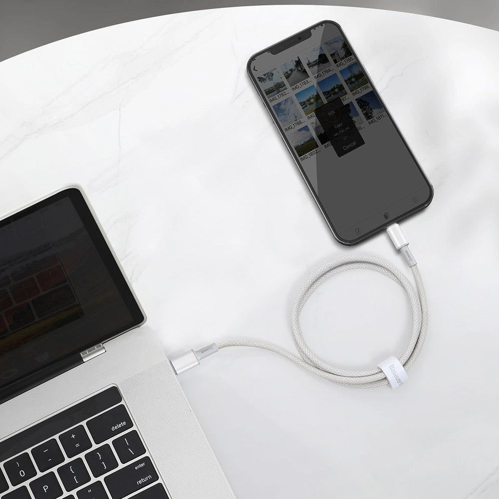Baseus CATLGD-A02 Lightning – USB-C PD-Kabel 20 W 480 Mbit/s 2 m – Weiß