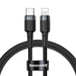 Baseus CATLKLF-G1 Lightning – USB-C PD QC-Kabel 18 W 480 Mbit/s 1 m – Schwarz und Grau