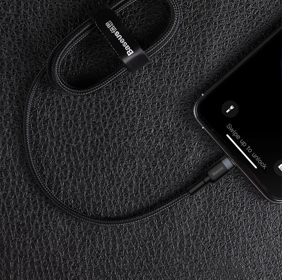 Baseus CATLKLF-G1 Lightning – USB-C PD QC-Kabel 18 W 480 Mbit/s 1 m – Schwarz und Grau