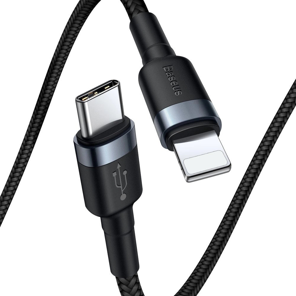 Baseus CATLKLF-G1 Lightning – USB-C PD QC-Kabel 18 W 480 Mbit/s 1 m – Schwarz und Grau