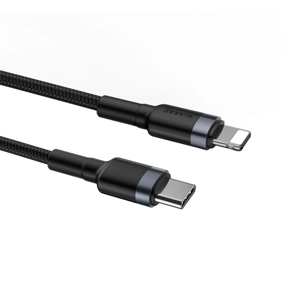 Baseus CATLKLF-G1 Lightning – USB-C PD QC-Kabel 18 W 480 Mbit/s 1 m – Schwarz und Grau