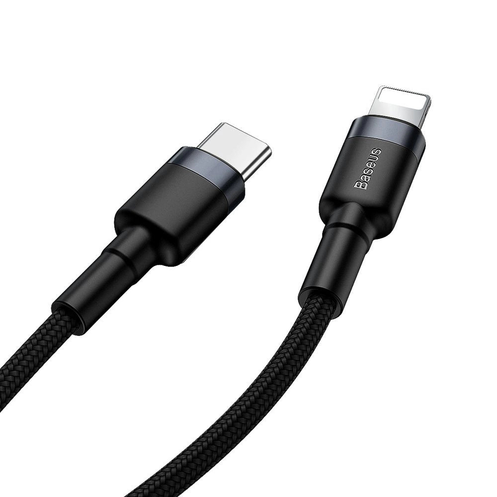 Baseus CATLKLF-G1 Lightning – USB-C PD QC-Kabel 18 W 480 Mbit/s 1 m – Schwarz und Grau