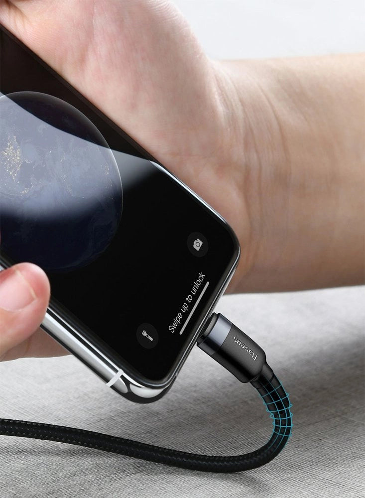 Baseus CATLKLF-G1 Lightning – USB-C PD QC-Kabel 18 W 480 Mbit/s 1 m – Schwarz und Grau