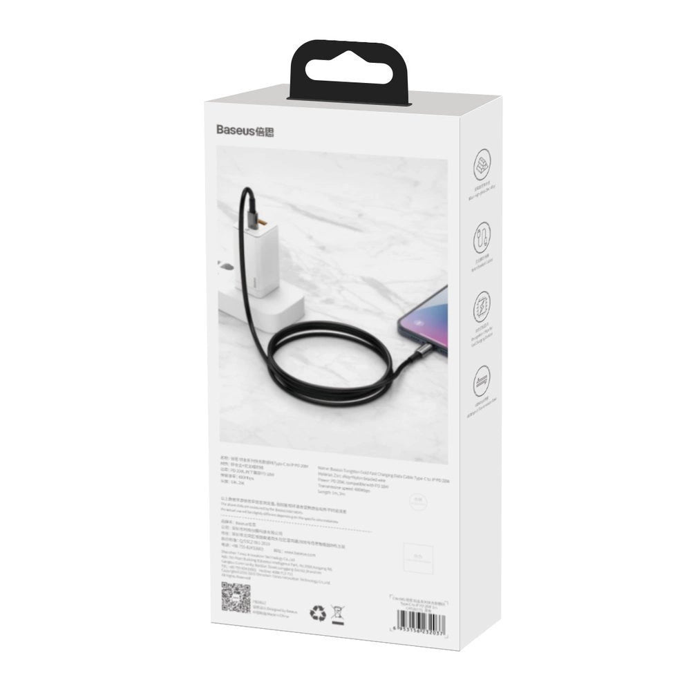 Baseus CATLWJ-01 Lightning – USB-C PD-Kabel 20 W 480 Mbit/s 1 m – Schwarz