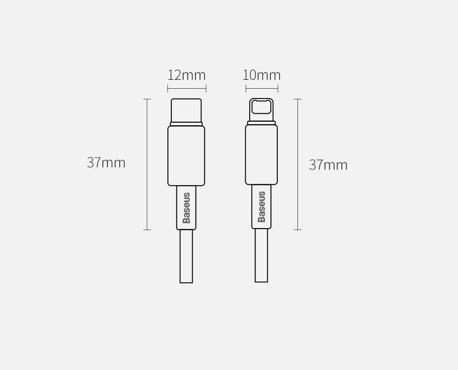 Baseus CATLWJ-01 Lightning – USB-C PD-Kabel 20 W 480 Mbit/s 1 m – Schwarz