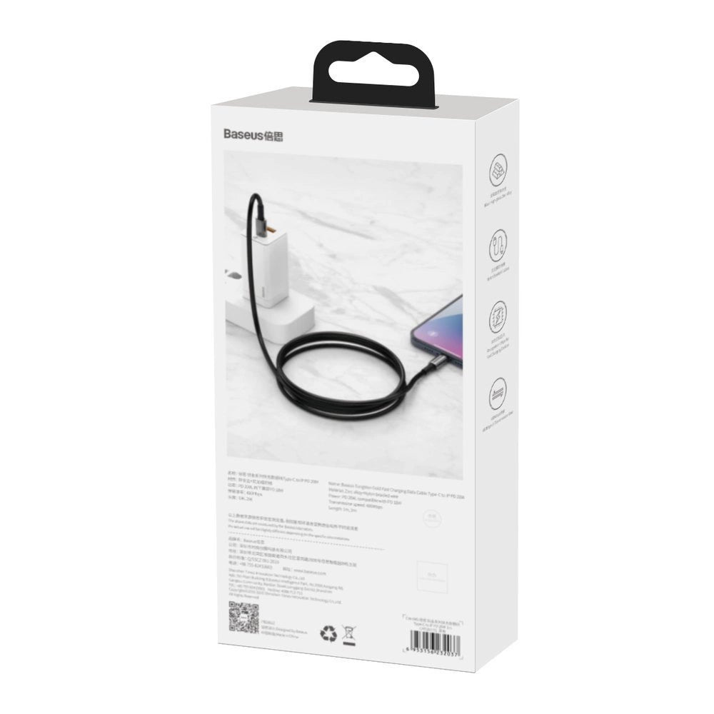 Baseus CATWJ-01 USB-C – USB-C PD QC-Kabel 100 W 5 A 1 m – schwarz