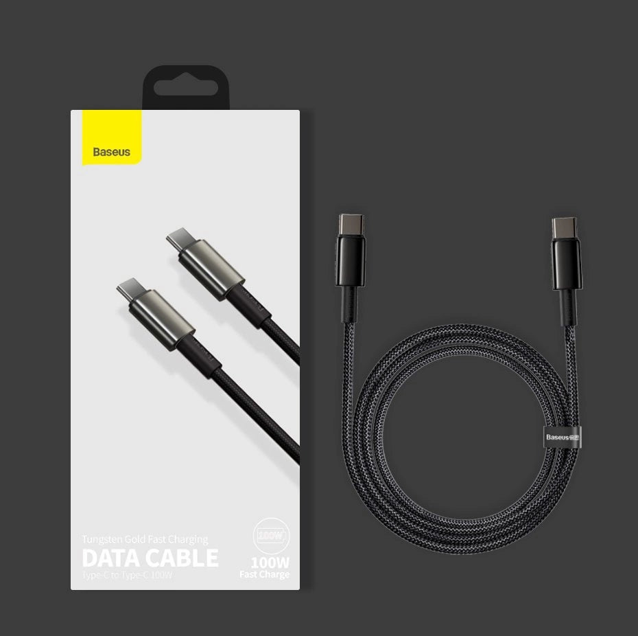 Baseus CATWJ-01 USB-C – USB-C PD QC-Kabel 100 W 5 A 1 m – schwarz