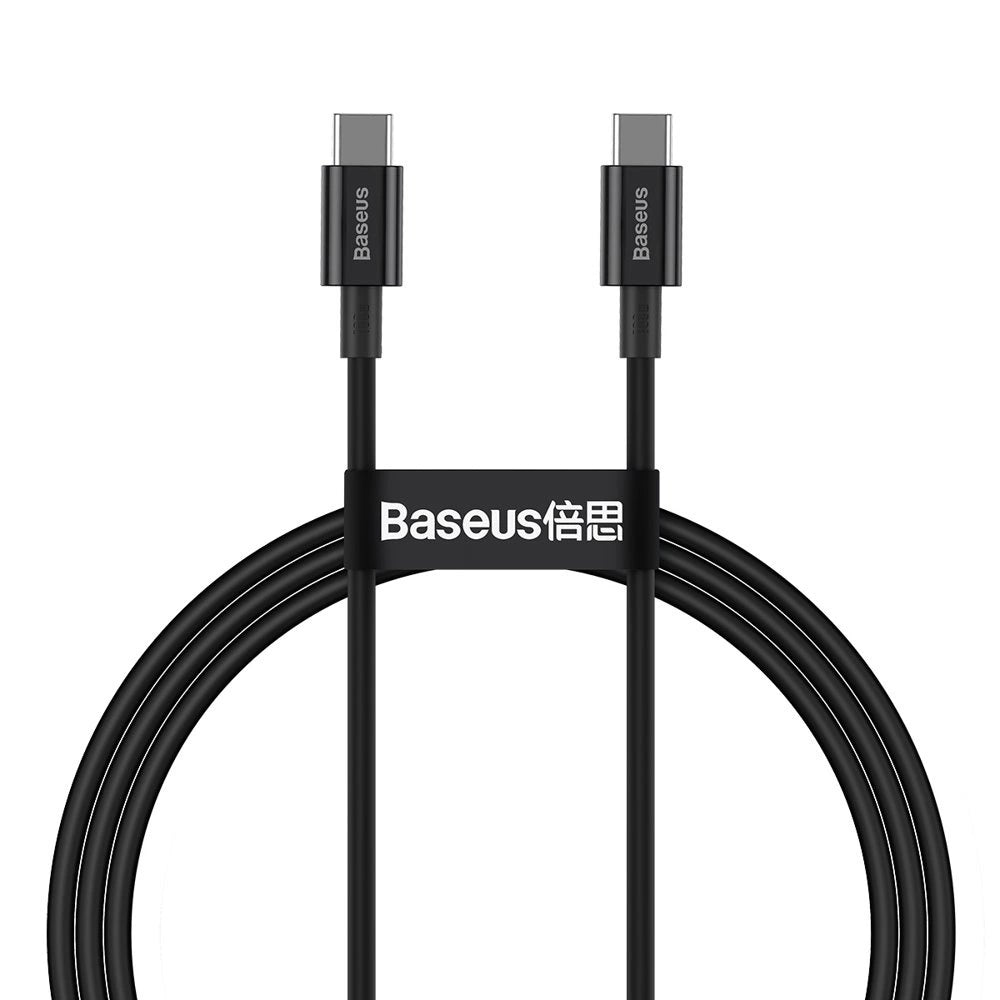 Baseus CATYS-B01 USB-C – USB-C PD QC FCP Kabel 100 W 5 A 480 Mbit/s 1 m – Schwarz