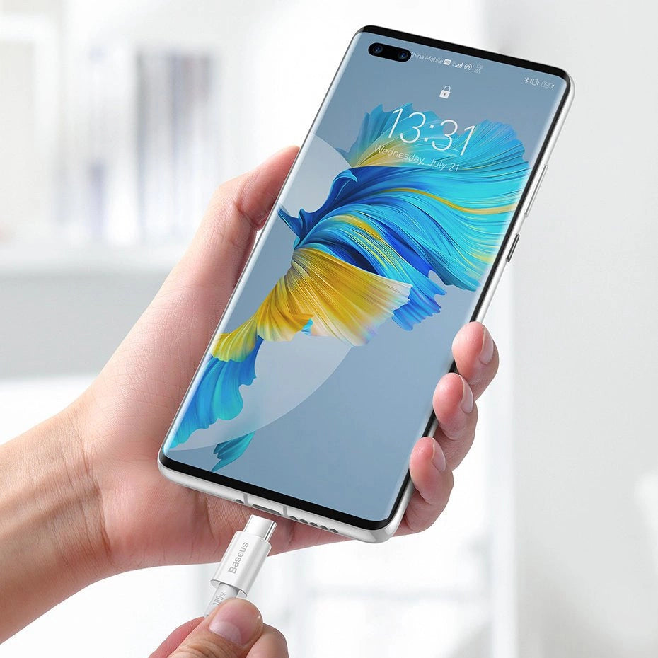 Baseus CATYS-B01 USB-C – USB-C PD QC FCP Kabel 100 W 5 A 480 Mbit/s 1 m – Schwarz