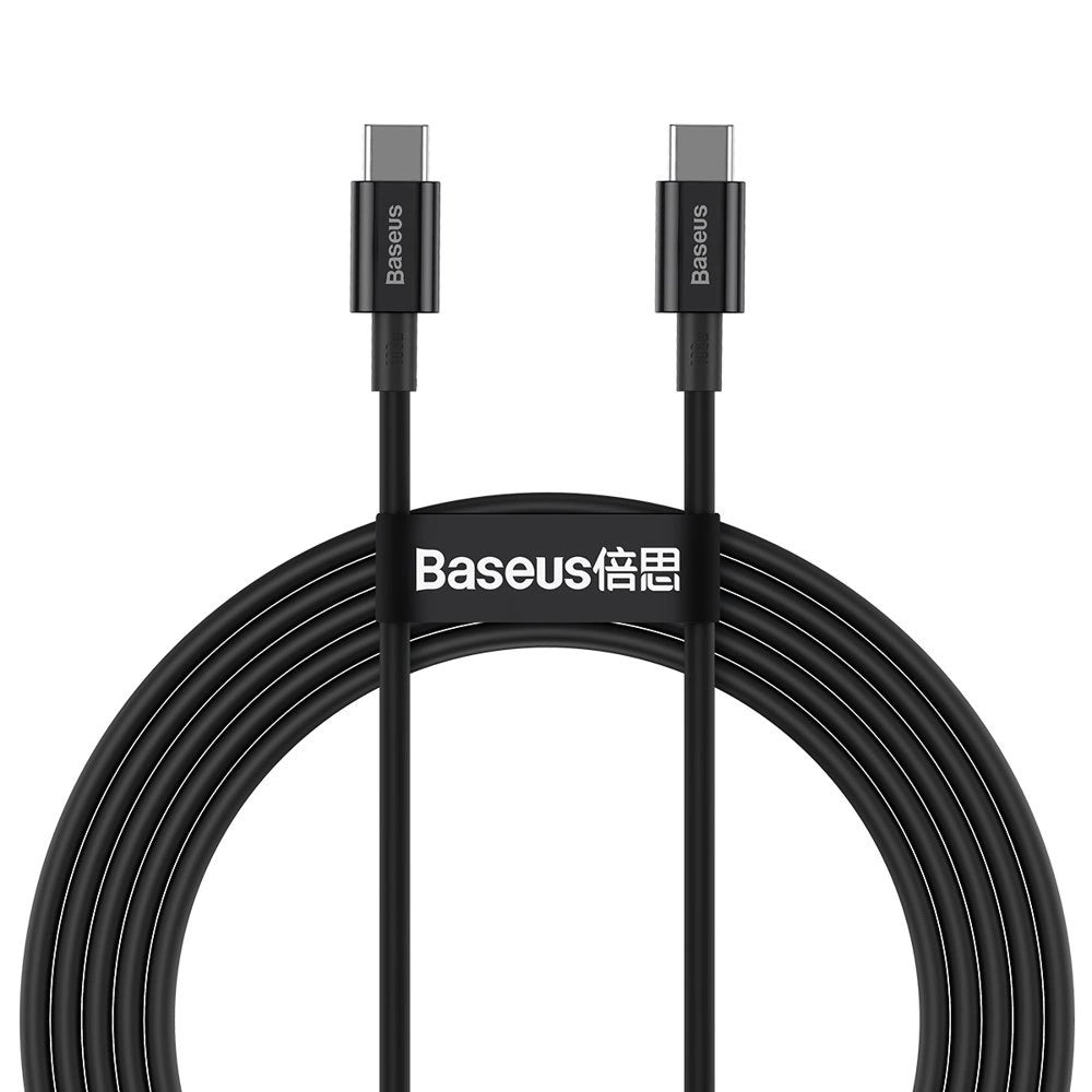 Baseus CATYS-C01 USB-C – USB-C PD QC FCP Kabel 100 W 5 A 480 Mbit/s 2 m – Schwarz