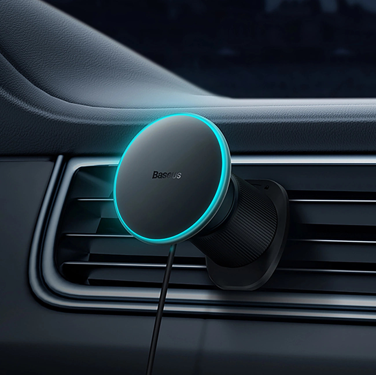 Baseus CW01 Autohalterung für iPhone mit 15-W-Induktionsladegerät für Lüftungsschlitze – Schwarz