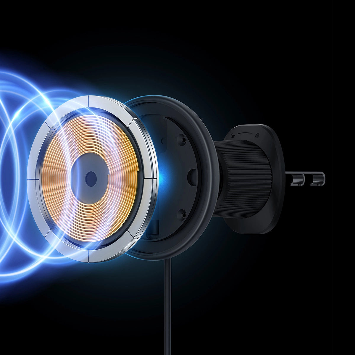 Baseus CW01 Autohalterung für iPhone mit 15-W-Induktionsladegerät für Lüftungsschlitze – Schwarz