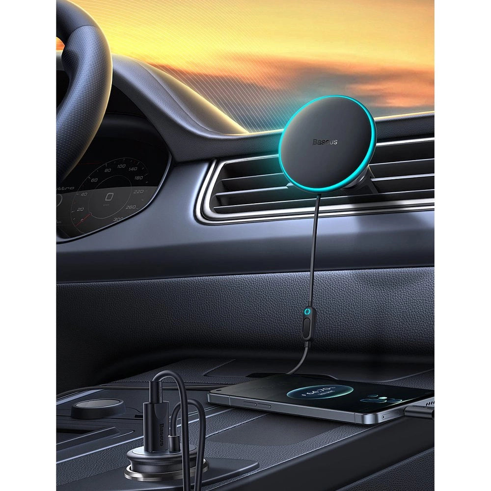 Baseus CW01 MagSafe 15W USB 25W induktives Autoladegerät - Schwarz