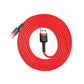 Baseus Cafule Cable durabel Kabel mit Nylon geflochtenes Ladekabel USB / USB-C QC3.0 2A 2M rot (CATKLF-C09)