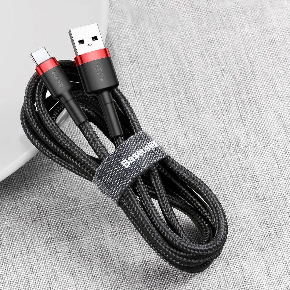 Baseus Cafule Cable strapazierfähiges Nylonkabel USB / USB-C QC3.0 2A 3M rot (CATKLF-U09)