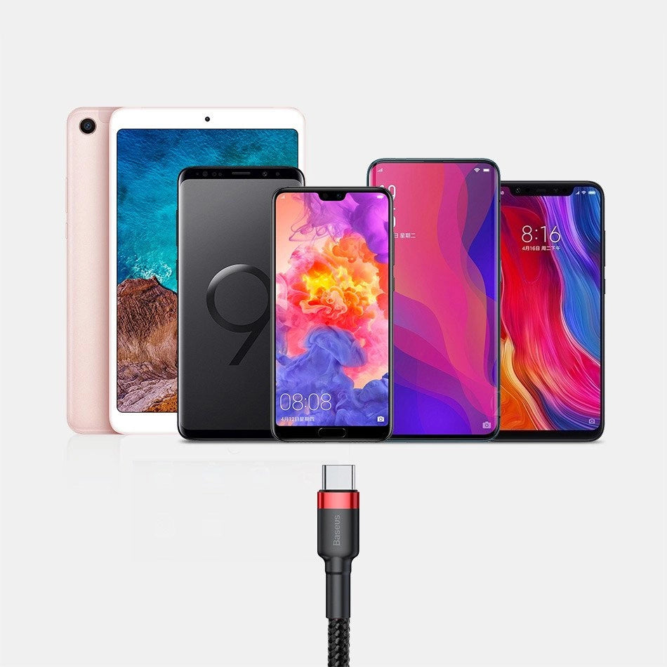 Baseus Cafule Cable strapazierfähiges Nylonkabel USB / USB-C QC3.0 2A 3M rot (CATKLF-U09)