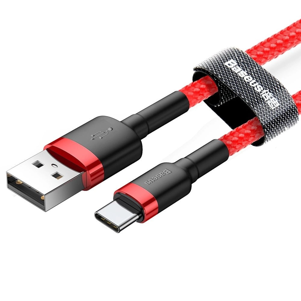 Baseus Cafule Cable strapazierfähiges Nylonkabel USB / USB-C QC3.0 2A 3M rot (CATKLF-U09)