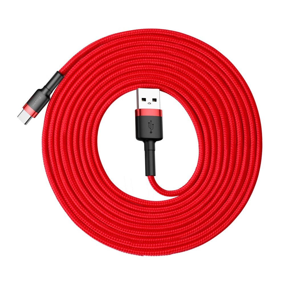 Baseus Cafule Cable strapazierfähiges Nylonkabel USB / USB-C QC3.0 2A 3M rot (CATKLF-U09)