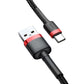 Baseus Cafule Cable strapazierfähiges Nylonkabel USB / USB-C QC3.0 2A 3M schwarz-rot (CATKLF-U91)