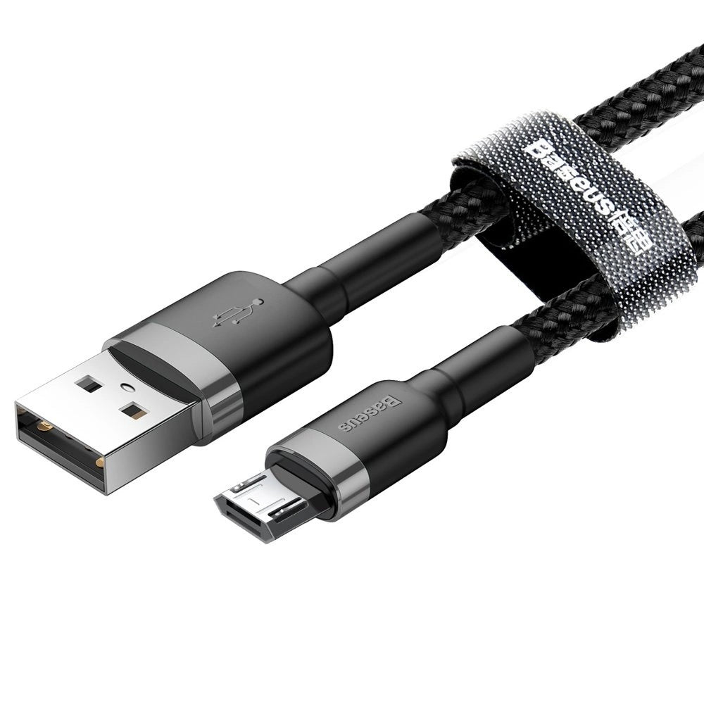 Baseus Cafule Kabel CAMKLF-AG1 USB-A / Micro USB 2,4A 0,5 m - schwarz-grau