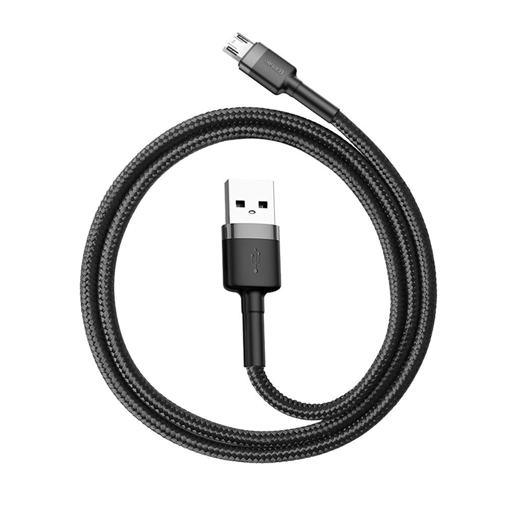 Baseus Cafule Kabel CAMKLF-AG1 USB-A / Micro USB 2,4A 0,5 m - schwarz-grau
