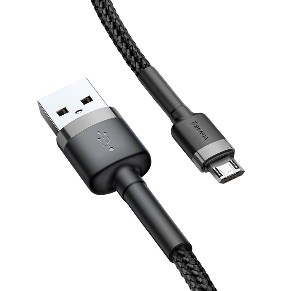 Baseus Cafule Kabel CAMKLF-AG1 USB-A / Micro USB 2,4A 0,5 m - schwarz-grau