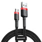 Baseus Cafule-Kabel CAMKLF-B91 USB-A / Micro-USB 2,4 A 1 m - Schwarz und Rot