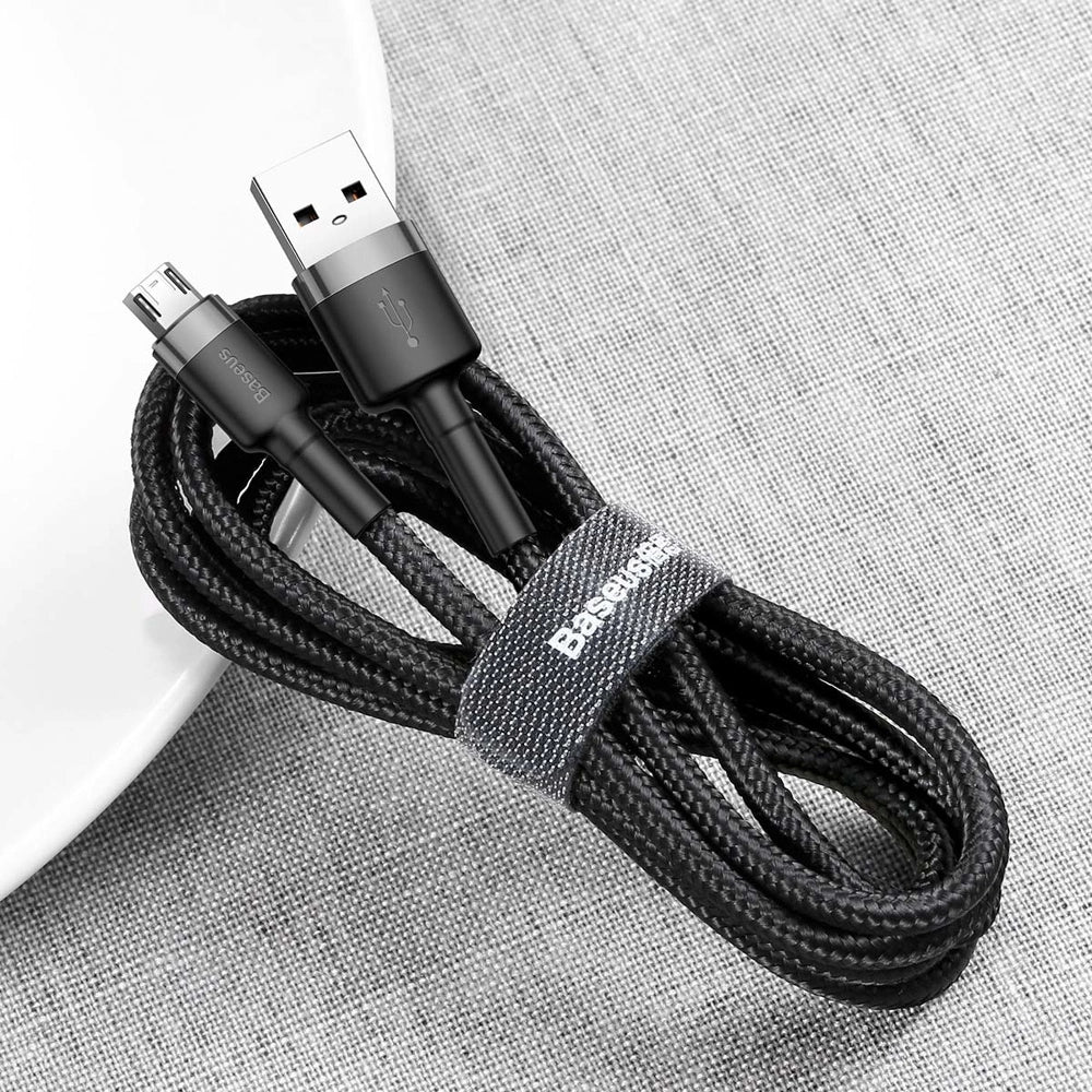 Baseus Cafule Kabel CAMKLF-BG1 USB-A / Micro USB 2,4A 1 m - schwarz-grau