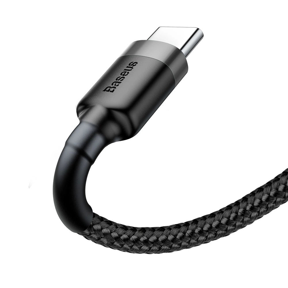 Baseus Cafule Kabel strapazierfähiges Nylonkabel USB / USB-C QC3.0 2A 2M schwarz-grau (CATKLF-CG1)