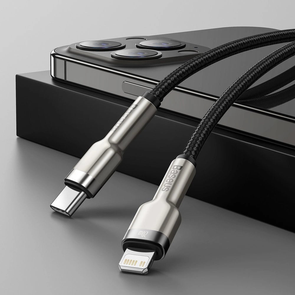 Baseus Cafule Series Metal Data USB-C / Lightning 20W PD-Kabel 1 m - Schwarz