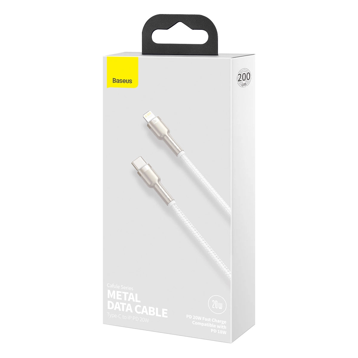 Baseus Cafule Series Metal Data USB-C / Lightning 20W PD-Kabel 1 m - Weiß