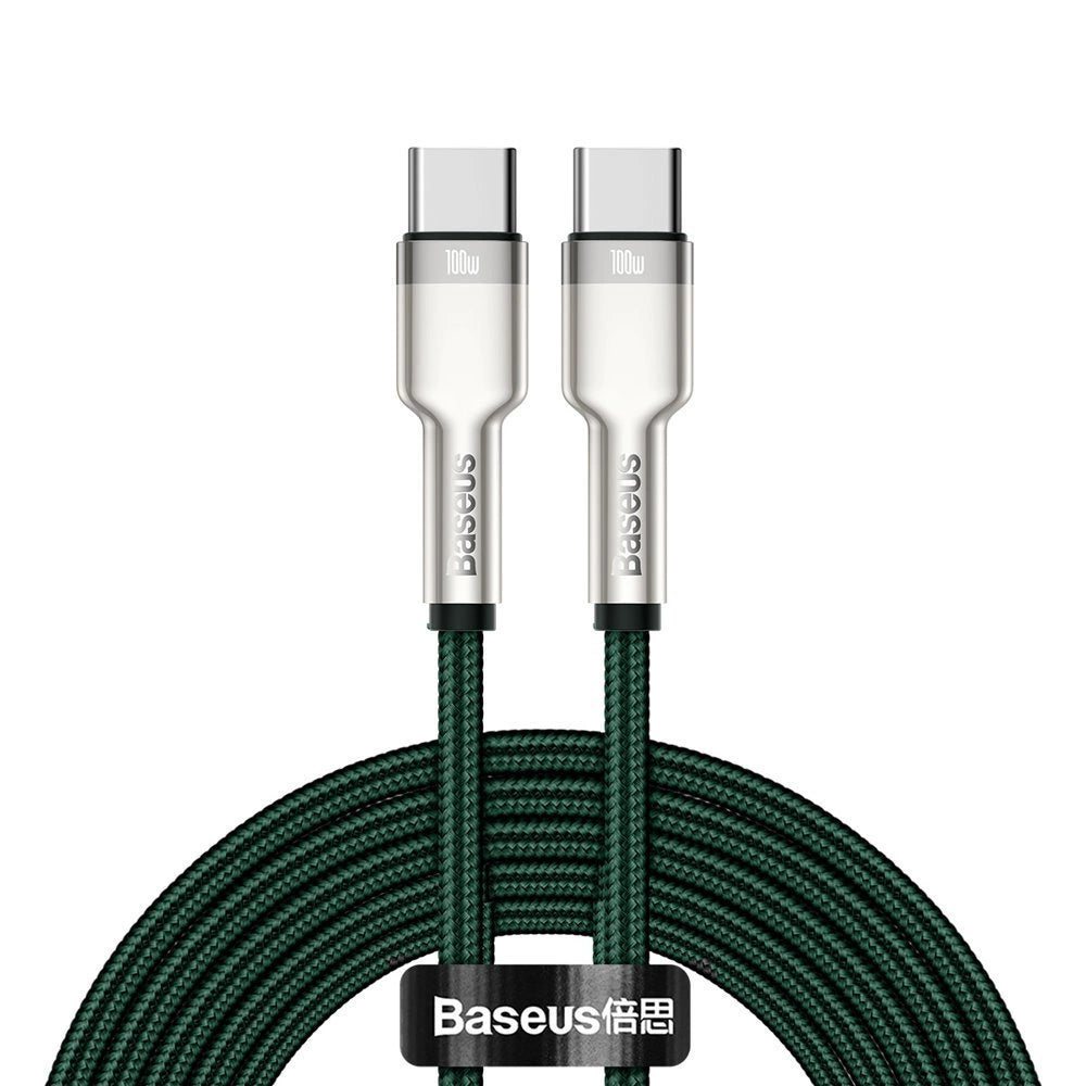 Baseus Cafule Series Metal Data USB-C / USB-C PD QC SCP 100W 5A 2 m Kabel - Grün