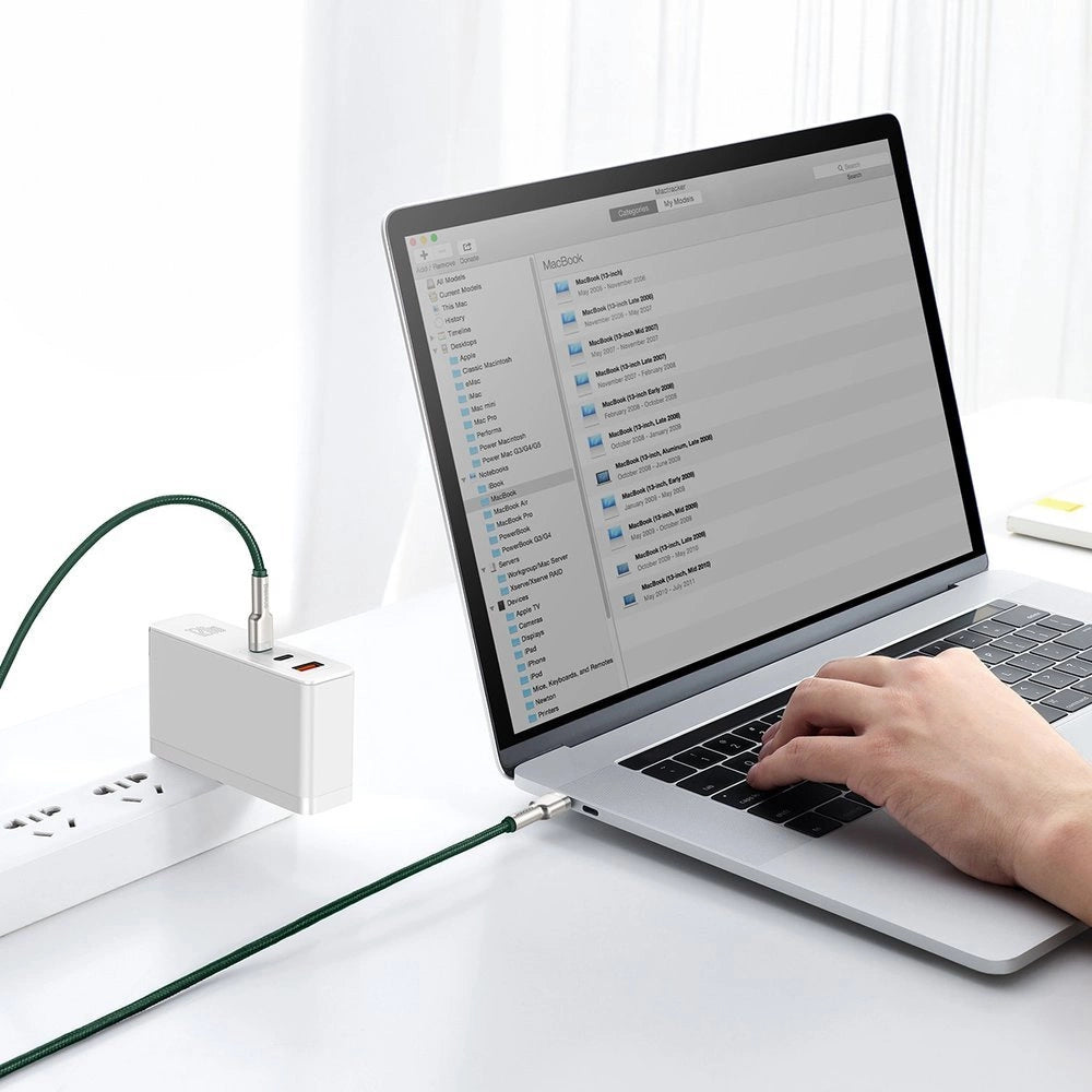 Baseus Cafule Series Metal Data USB-C / USB-C PD QC SCP 100W 5A 2 m Kabel - Grün