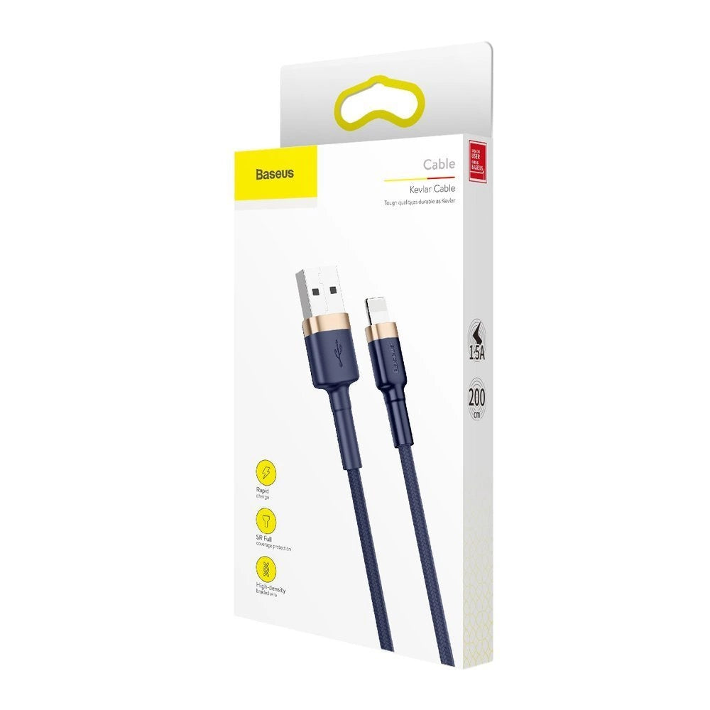 Baseus Cafule USB-A / Lightning 1,5A QC 3.0 Kabel 2 m - Blau-Gold