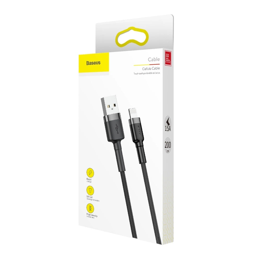 Baseus Cafule USB-A / Lightning 1,5A QC 3.0 Kabel 2 m - Schwarz