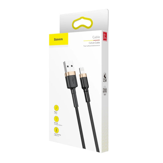 Baseus Cafule USB-A / Lightning 1,5A QC 3.0 Kabel 2 m - Schwarz und Gold