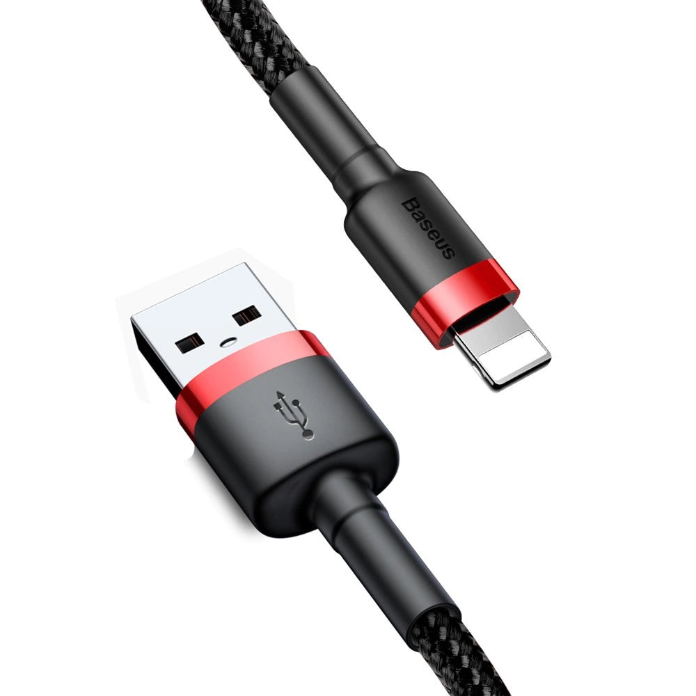 Baseus Cafule USB-A / Lightning 2.4A QC 3.0 Kabel 0,5 m - Schwarz und Rot