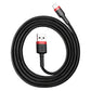 Baseus Cafule USB-A / Lightning 2.4A QC 3.0 Kabel 1 m - Schwarz und Rot