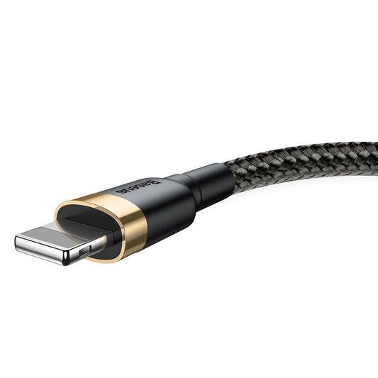 Baseus Cafule USB-A / Lightning 2A QC 3.0 Kabel 3 m - Schwarz und Gold