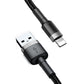 Baseus Cafule USB-A / Lightning 2A QC 3.0 Kabel 3 m - Schwarz und Grau