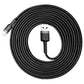 Baseus Cafule USB-A / Lightning 2A QC 3.0 Kabel 3 m - Schwarz und Grau
